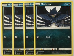 POKEMON 4X MURKROW 129/236 UNIFIED MINDS COMMON NEAR MINT-PLAYSET - Image 1