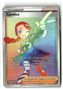 2022 Candice ⭐ 204/195 Rainbow Rare Silver Tempest Pokemon NM - Image 1
