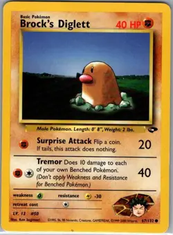 Brock's Diglett 67/132 Non Holo Gym Challenge - Pokemon Card - NM - Image 1
