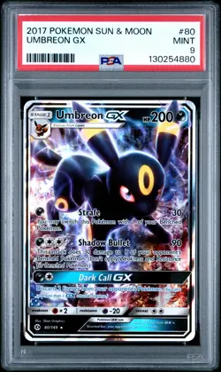 2017 POKEMON SUN & MOON UMBREON GX #80 PSA 9 MINT #130254880 - Image 1