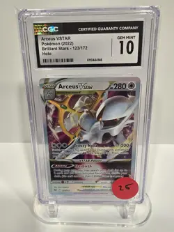 CGC Gem Mint 10 Pokemon 2022 Brilliant Stars Arceus Vstar #123 Holo - Image 1