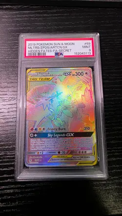 Pokemon Moltres/Zapdos/Articuno GX 2019 Hidden Fates #69/68 Secret PSA 9 MINT - Image 1