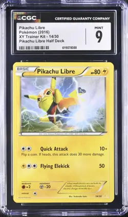 Pokemon TCG Pikachu Libre 14/30 2016 XY Trainer Kit Half Deck CGC 9 Mint - Image 1