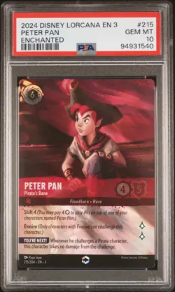 PETER PAN 2024 DISNEY LORCANA EN 3-INTO THE INKLANDS #215 PSA 10 - Image 1