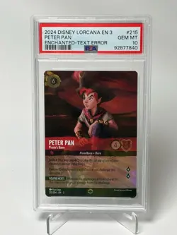 Disney Lorcana Peter Pan Enchanted Text Error PSA 10 Pirate’s Bane #215 - Image 1