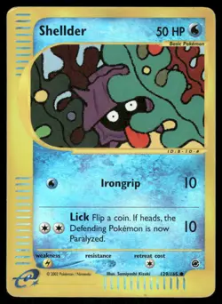 Pokemon Cards Shellder 129/165 Reverse Holo Expedition Base Set Common MP - Image 1