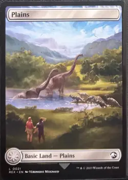 MTG The Lost Caverns of Ixalan Jurassic Park Full Art Plains (Common) - Image 1