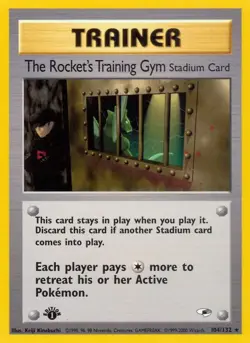 The Rocket's Training Gym Gym Heroes Rare NM Pokemon 104/132 1st Edition - Image 1