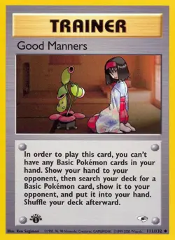 Good Manners Gym Heroes Uncommon NM Pokemon 111/132 1st Edition - Image 1