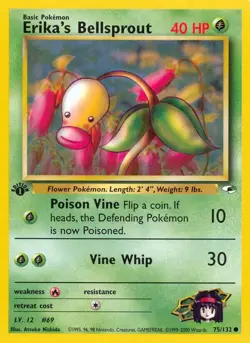 Erika's Bellsprout (75) Gym Heroes Common NM Pokemon 075/132 1st Edition - Image 1