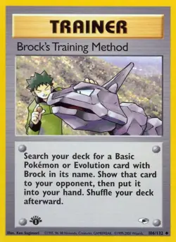 Brock's Training Method Gym Heroes Uncommon NM Pokemon 106/132 1st Edition - Image 1