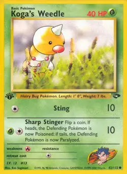 Koga's Weedle Gym Challenge Common NM Pokemon 082/132 1st Edition - Image 1
