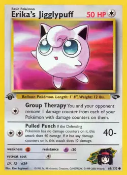 Erika's Jigglypuff Gym Challenge Common NM Pokemon 069/132 1st Edition - Image 1