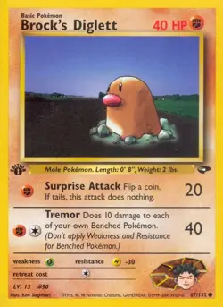 Brock's Diglett Gym Challenge Common NM Pokemon 067/132 1st Edition - Image 1
