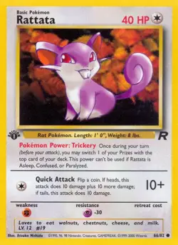 Rattata Team Rocket Common NM Pokemon 66/82 1st Edition - Image 1