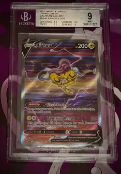 Pokemon Raikou V GG41/GG70 Crown Zenith Galarian Gallery Full Art Holo BGS 9 - Image 2