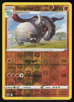 Donphan 092/195 Uncommon Silver Tempest Pokemon Reverse Holo Near Mint - Image 1