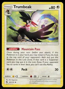 Trumbeak 165/214 Uncommon Lost Thunder Pokemon Near Mint - Image 1