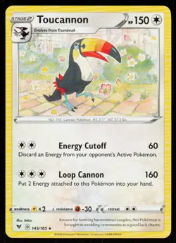 Toucannon 145/185 Rare Vivid Voltage Pokemon Near Mint - Image 1