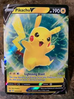 Pokemon TCG Sword & Shield Promos Pikachu V - SWSH198 Black Star Promo - Image 1