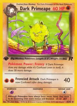 Dark Primeape Team Rocket Uncommon NM Pokemon 43/82 1st Edition - Image 1