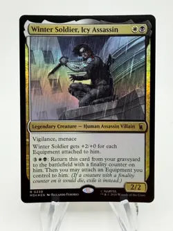 MTG Marvel Super Heroes WINTER SOLDIER, ICY ASSASSIN Foil Rare #239 - Image 1