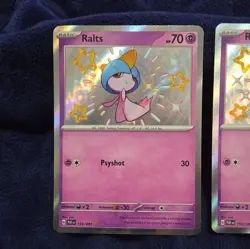 NM-Mint Ralts - 153/091 - Shiny Rare Pokemon Paldean Fates - Image 2