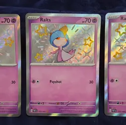 NM-Mint Ralts - 153/091 - Shiny Rare Pokemon Paldean Fates - Image 3