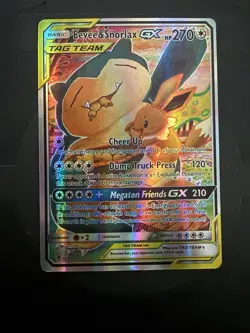 Pokemon Eevee & Snorlax GX TAG TEAM Promo Holo Card SM169 Megaton Friends GX 210 - Image 2