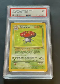 1999 Pokemon Jungle Vileplume Holo #15 - PSA 7 NM Trading Card - Image 1