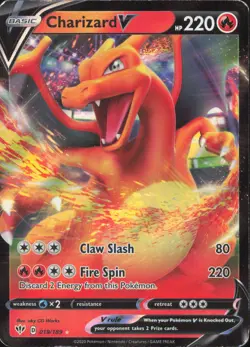 Charizard V 019/189 Holo V Rare Darkness Ablaze Pokemon Lightly Played - Image 1