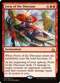 X 1 Form of the Dinosaur NM Rivals of Ixalan RIX 103 MTG Magic The Gathering - Image 1