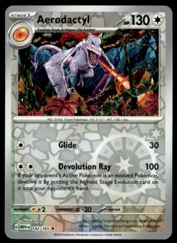 Aerodactyl 142/165 Rare 151 Pokemon Reverse Holo Lightly Played - Image 1