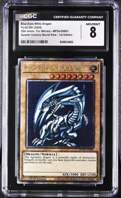 Yu-Gi-Oh! English Blue-Eyes White Dragon MP24-EN001 Quarter Century - CGC 8 - Image 1