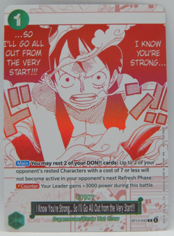 One Piece TCG - 3rd Anniv. Treasure Promo #OP13-040 - I KNOW YOU'RE STRONG... - Image 1