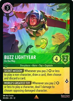 Cold Foil BUZZ LIGHTYEAR ON THE WAY 1x Rare Disney Lorcana NM - Image 1