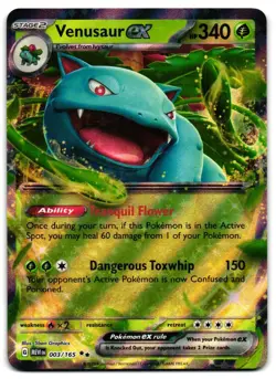 Venusaur ex 003/165 - 151 Double Rare Pokemon TCG - M/LP Card - Image 1