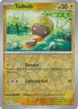 Tadbulb 74/197 Reverse Holo | Obsidian Flames | Pokemon Card - Image 1