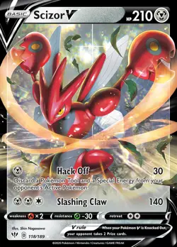 Scizor V 118/189 Rare Holo V | Darkness Ablaze | Pokemon Card - Image 1