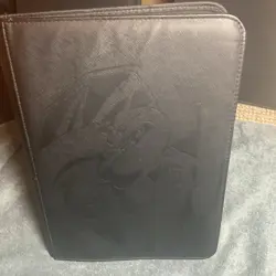 Pokemon Charizard Embossed 9 Pocket Trading Card Zip Binder Black, Used - Image 1