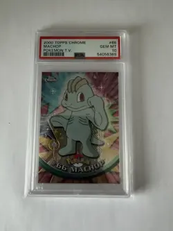2000 TOPPS CHROME POKEMON T.V. #66 MACHOP POKEMON T.V psa 10 - Image 1