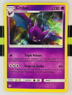 2017 Pokemon Sun & Moon Crobat Holo Rare #56/149 *Ships Today* - Image 1