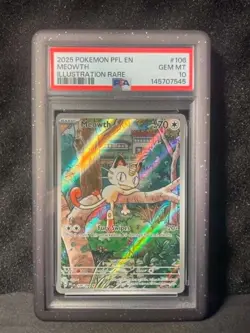 PSA 10 GEM Mint Meowth 106/094 Illustration Rare Full Art - Pokemon ME02 PFL - Image 1