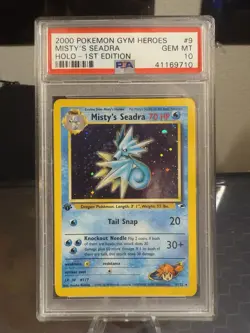 Pokemon Misty's Seadra Gym Heroes 1st Edition Holo Rare #9 PSA 10 Gem Mint - Image 1