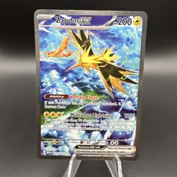 2023 Pokemon Zapdos ex 202/165 Scarlet & Violet 151 Illustration Rare Full Art - Image 1