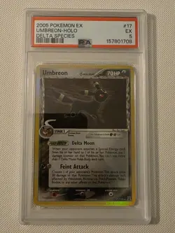 Pokemon TCG Ex Delta Species Umbreon Holo 17/113 PSA 5 - Image 1