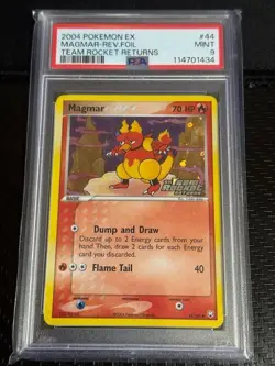 2004 Pokemon EX Team Rocket Returns Magmar Reverse Foil 44/109 PSA 9 Mint - Image 1