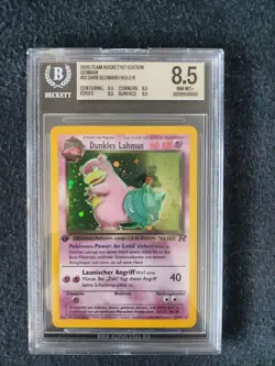 Pokemon Dunkles Lahmus 12/82 Team Rocket 1 Edition HOLO BGS PSA 8.5 NM-MT+ - Image 1