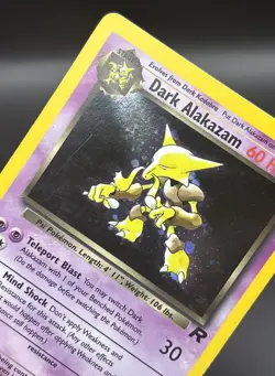 Pokemon Dark Alakazam Holo Rare Card 1/82 MP Condition *SMALL SCRATCH* Unlimited - Image 2
