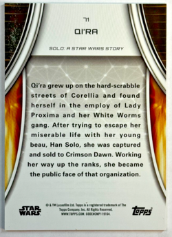 Qi'Ra Base Card #71 2025 Topps Star Wars Masterwork Solo Movie - Image 2